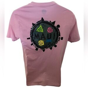 MAUI & SONS Pink Surf Hawaiian Logo Tee Shirt Men M Medium